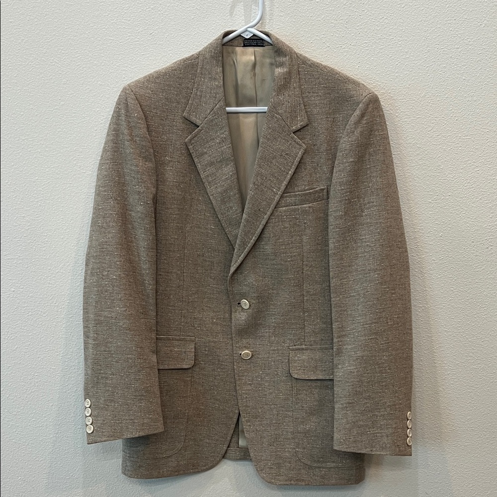 Christian Brooks Classic Men's Tan Linen Blend Blazer